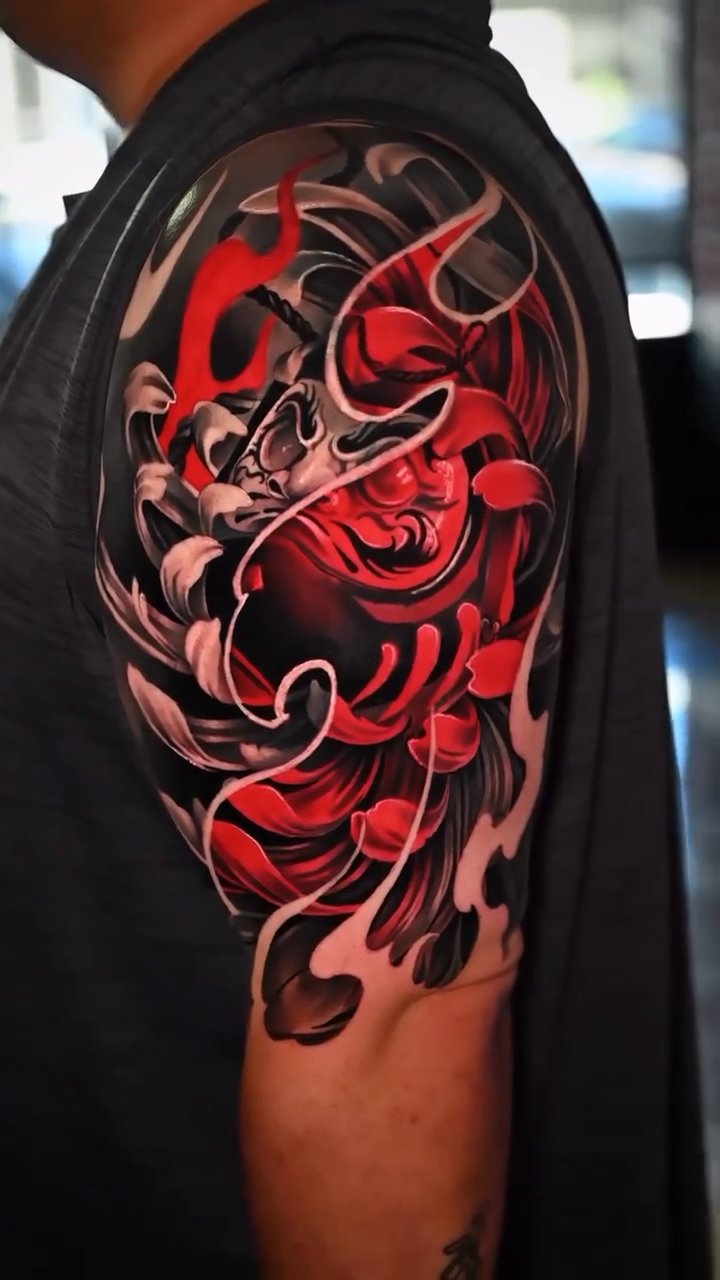 Tattoo by @sue_monsta — japanese_irezumi, black_and_grey