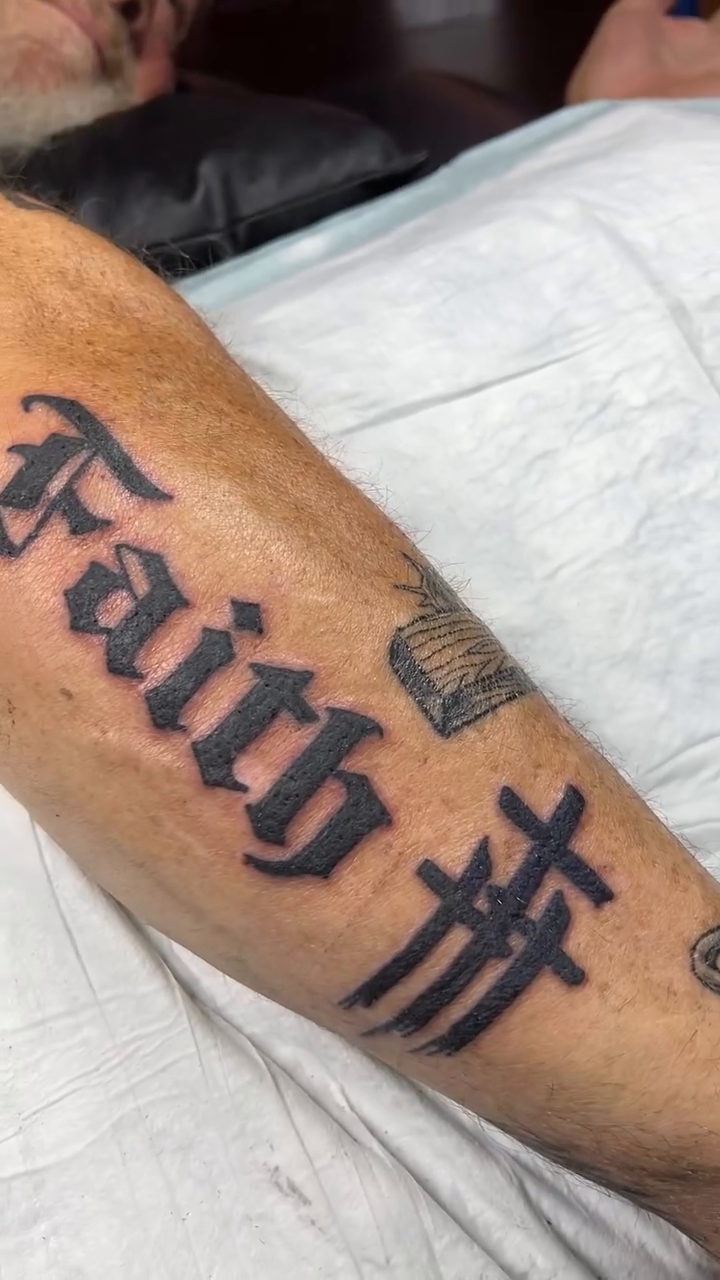 Tattoo by @jddunlaptattoos — lettering_script, black_and_grey