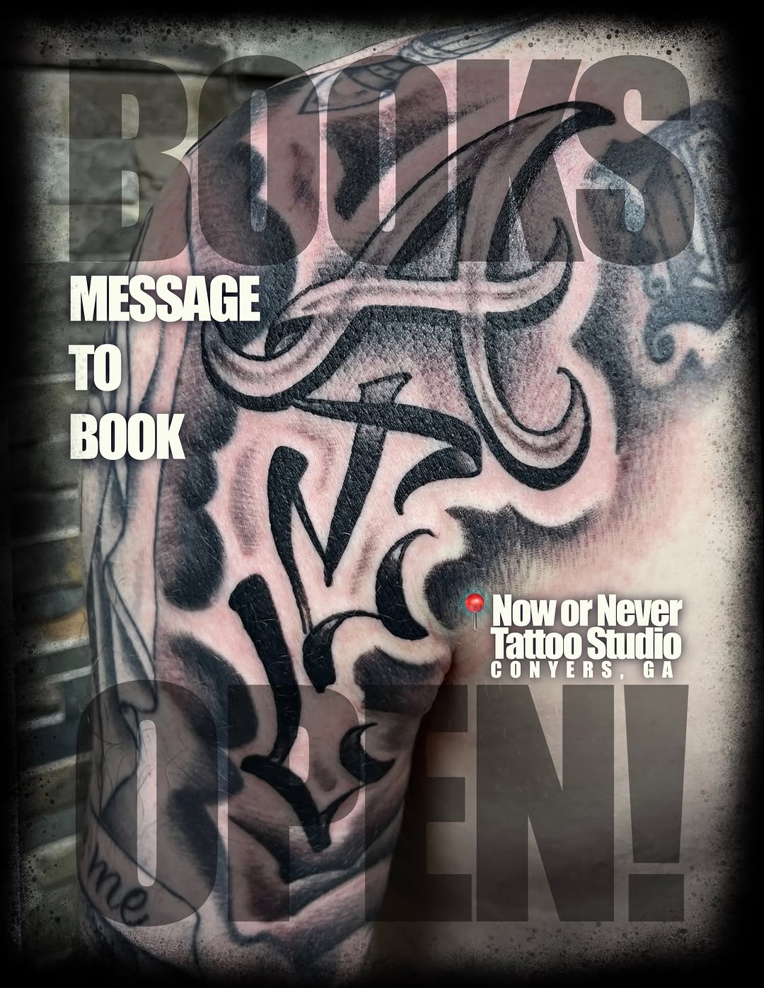 Tattoo by @jasonansley — lettering_script, blackwork