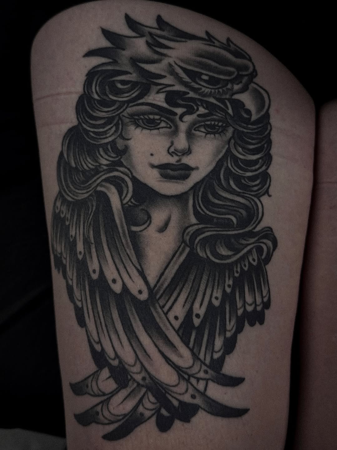 Tattoo by @sydneybulmer.tattoos — neo_traditional, black_and_grey