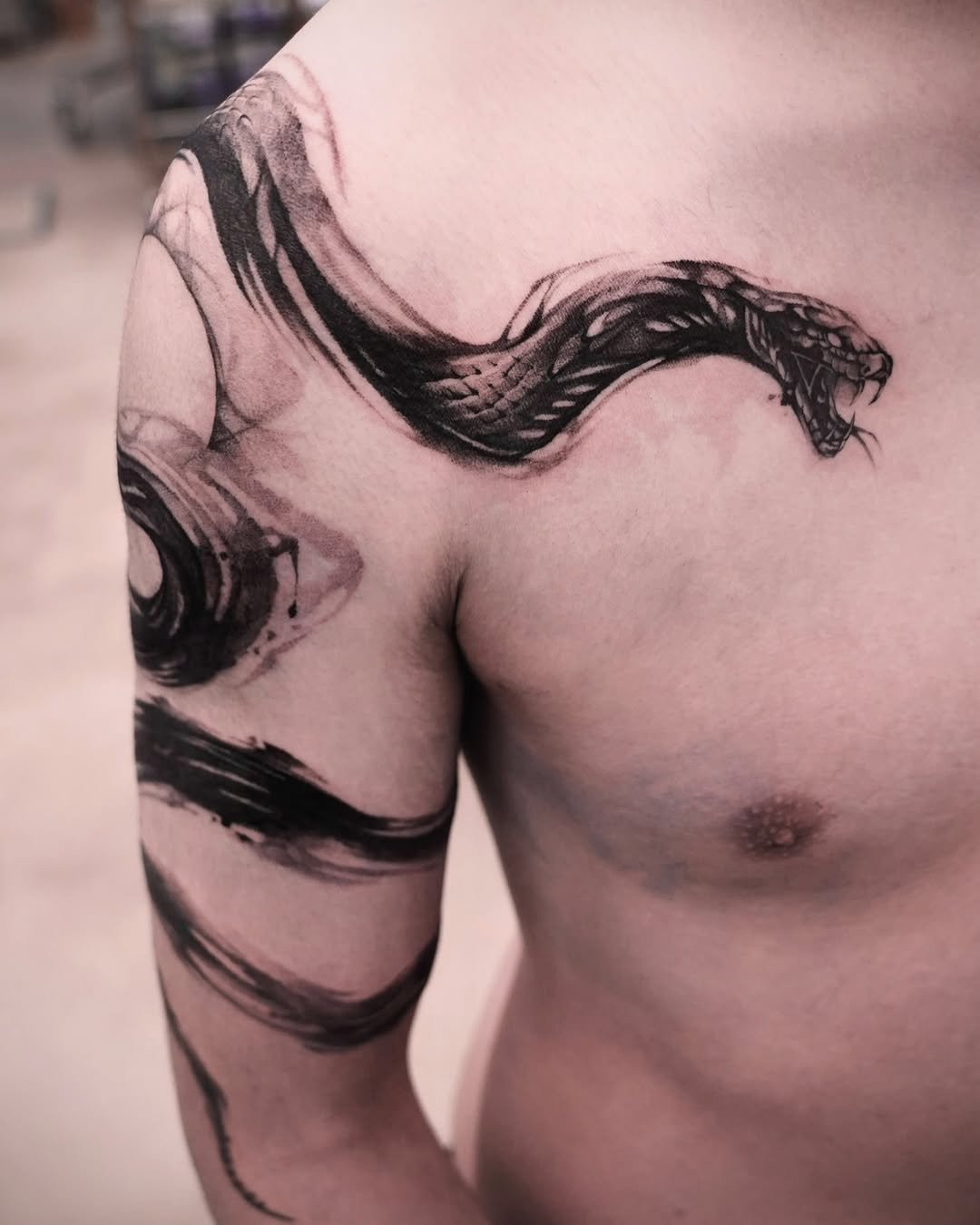 Tattoo by @dowoo_tattoo β black_and_grey, trash_polka