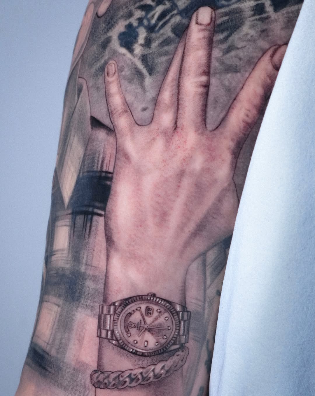 Tattoo by @hudiny_tattoo β realism, black_and_grey