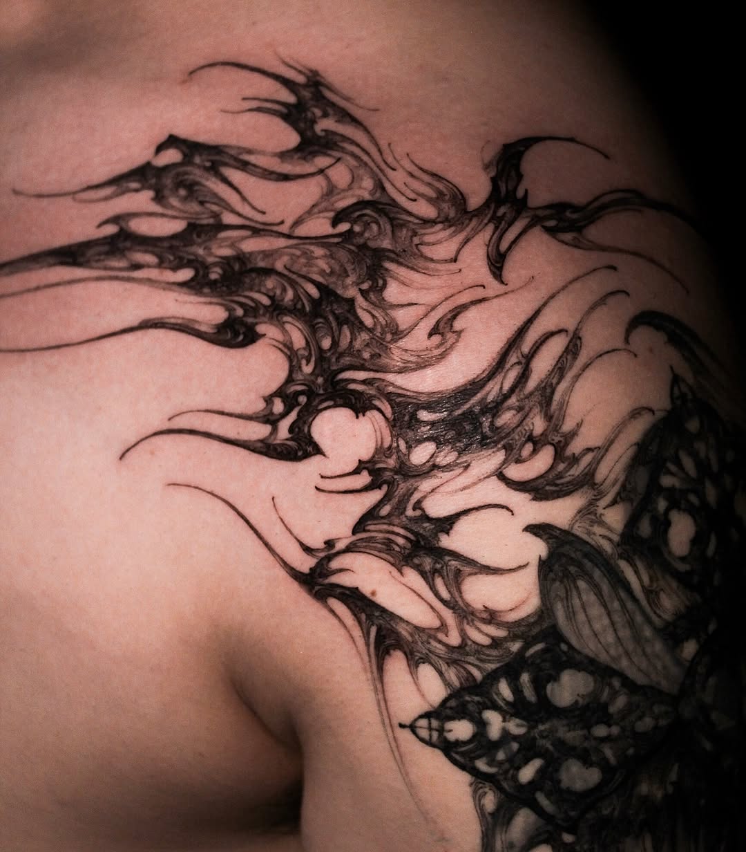 Tattoo by @hynngloomy โ blackwork, ornamental