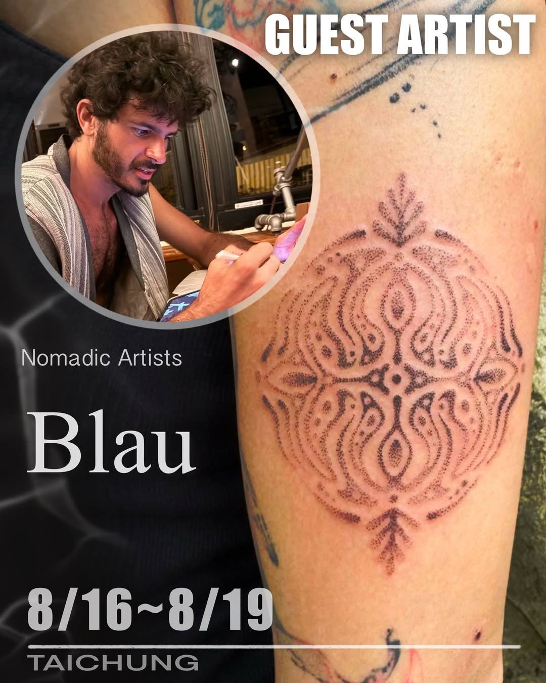 Tattoo by @blauinks — dotwork, geometric