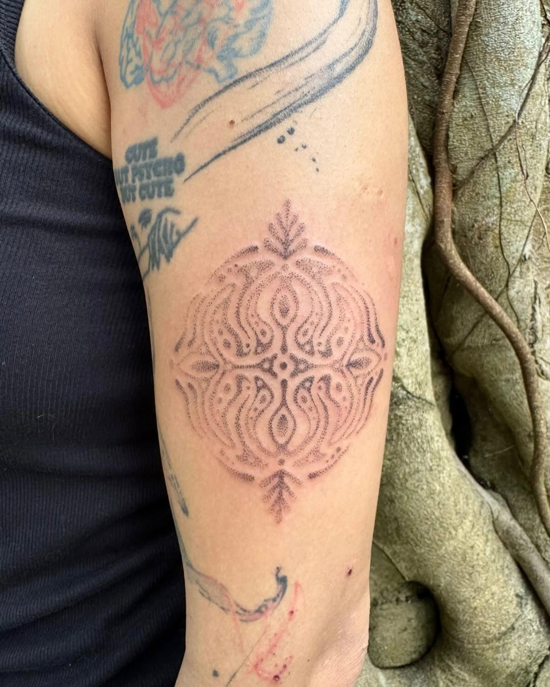 Tattoo by @blauinks — dotwork, ornamental