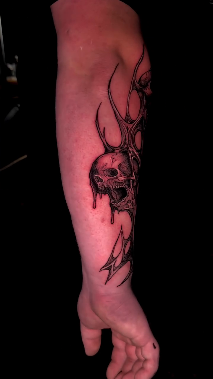 Tattoo by @kodas_tattoos — dark_realism, black_and_grey
