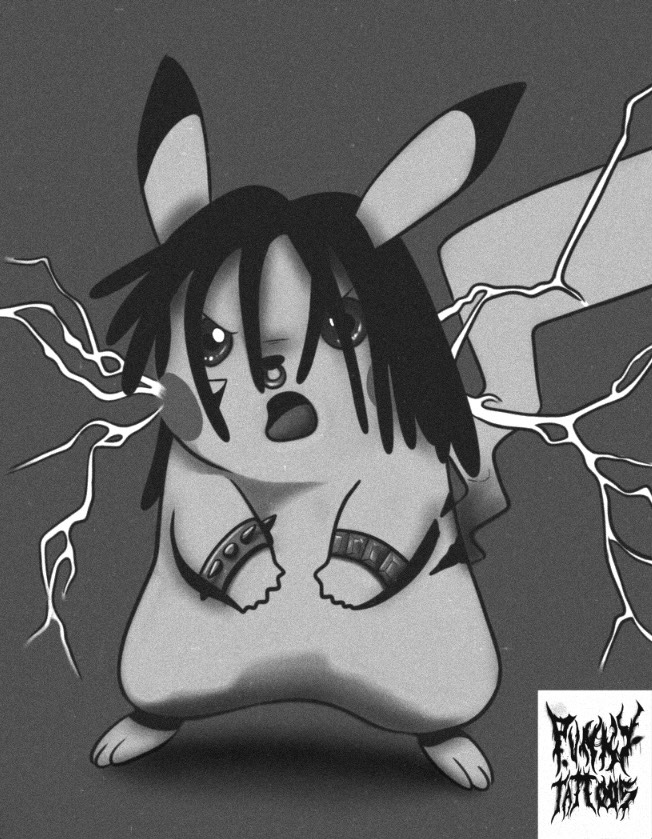 Tattoo by @punky_tattoos — anime, black_and_grey