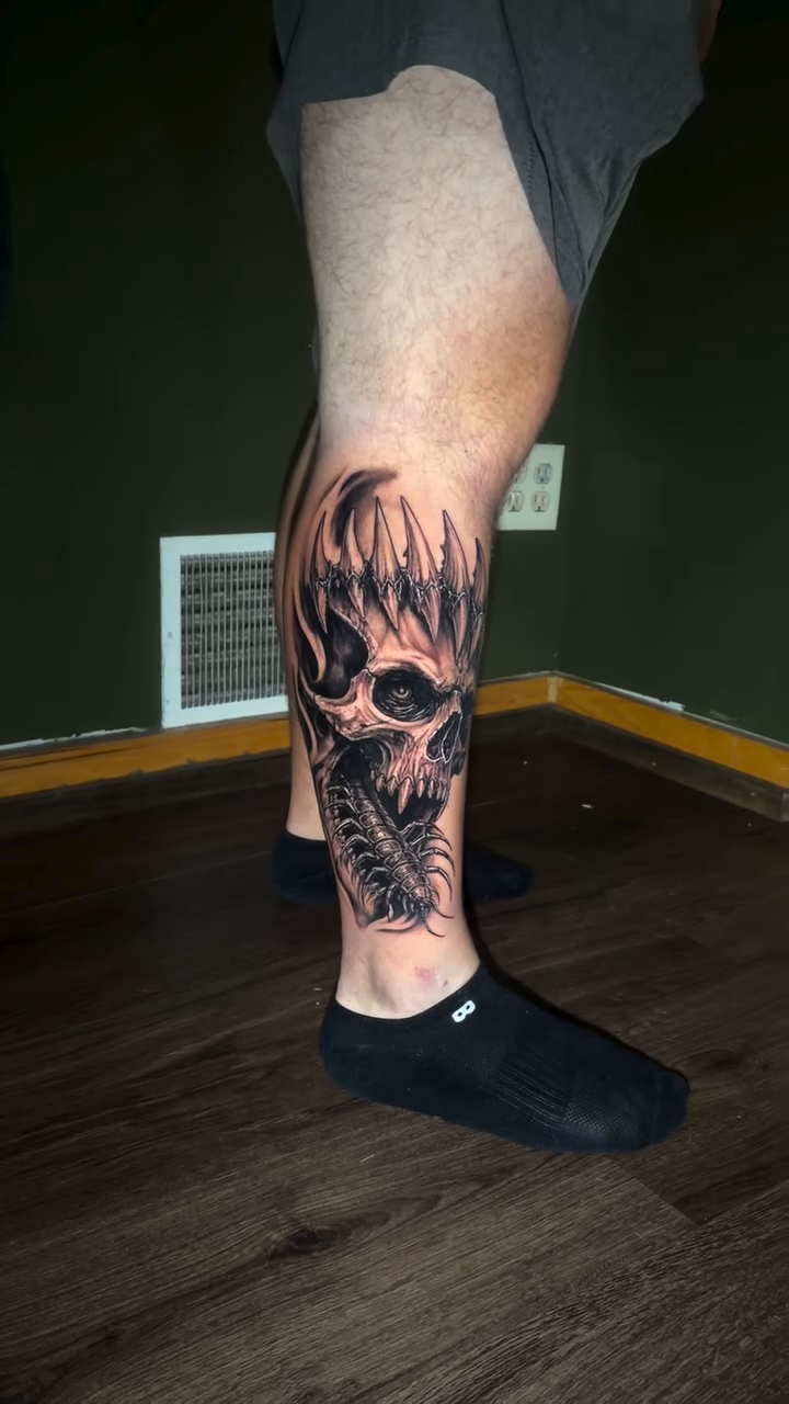 Tattoo by @kontakt90 — dark_realism, black_and_grey