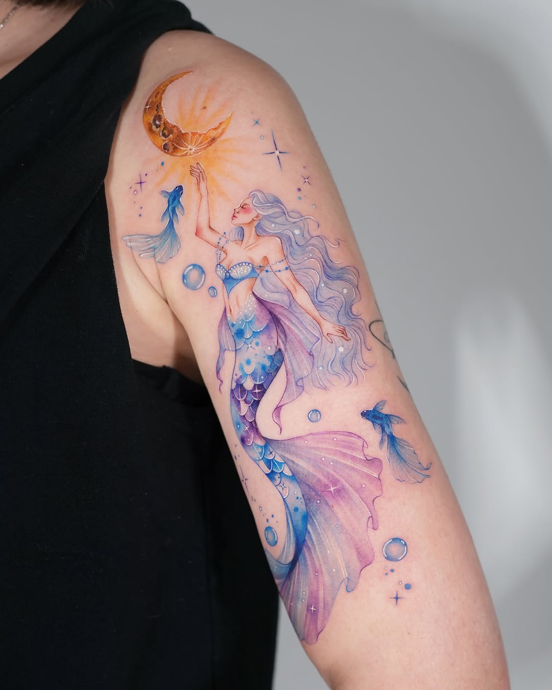 Tattoo by @siren_ink — watercolor, fine_line