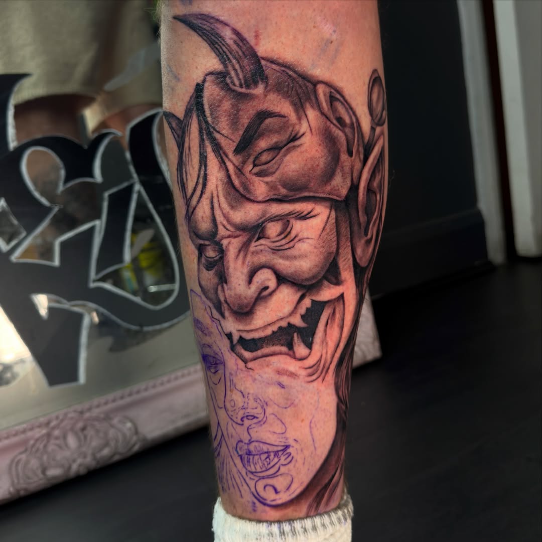 Tattoo by @22.co.uk — japanese_irezumi, black_and_grey