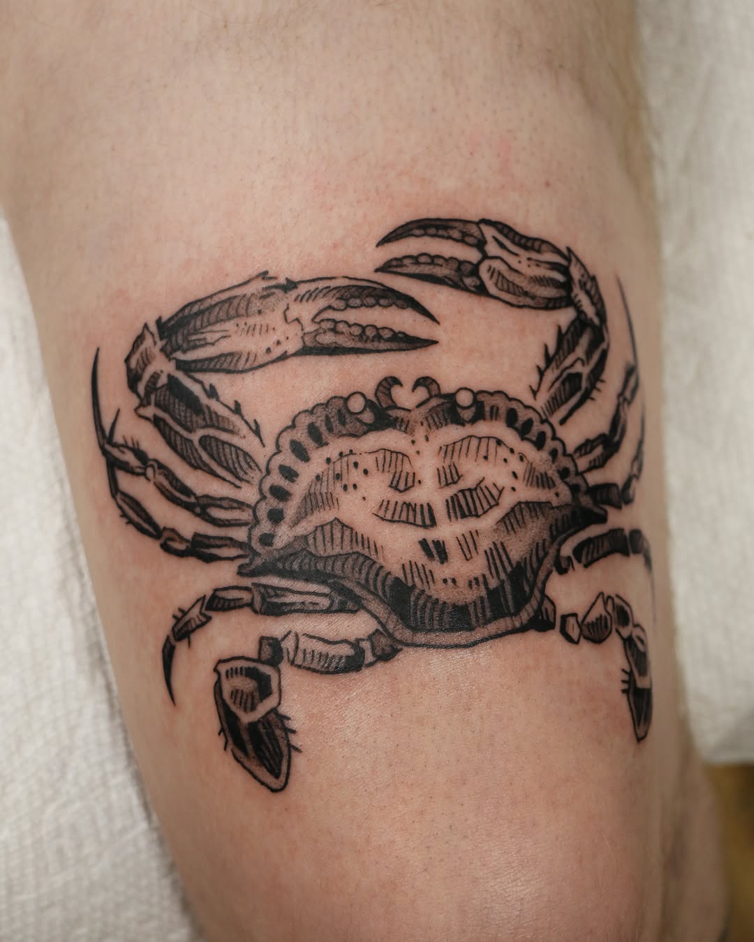 Tattoo by @baldpeaches — black_and_grey, illustrative