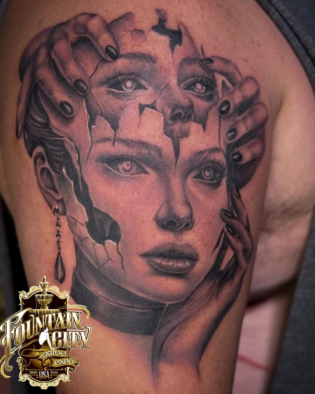 Tattoo by @aarondoestattoos — black_and_grey, realism