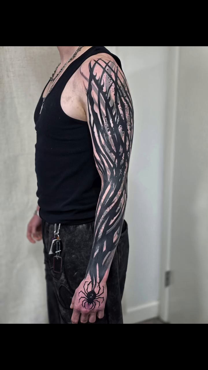 Tattoo by @robot85kills — blackwork, dark_realism