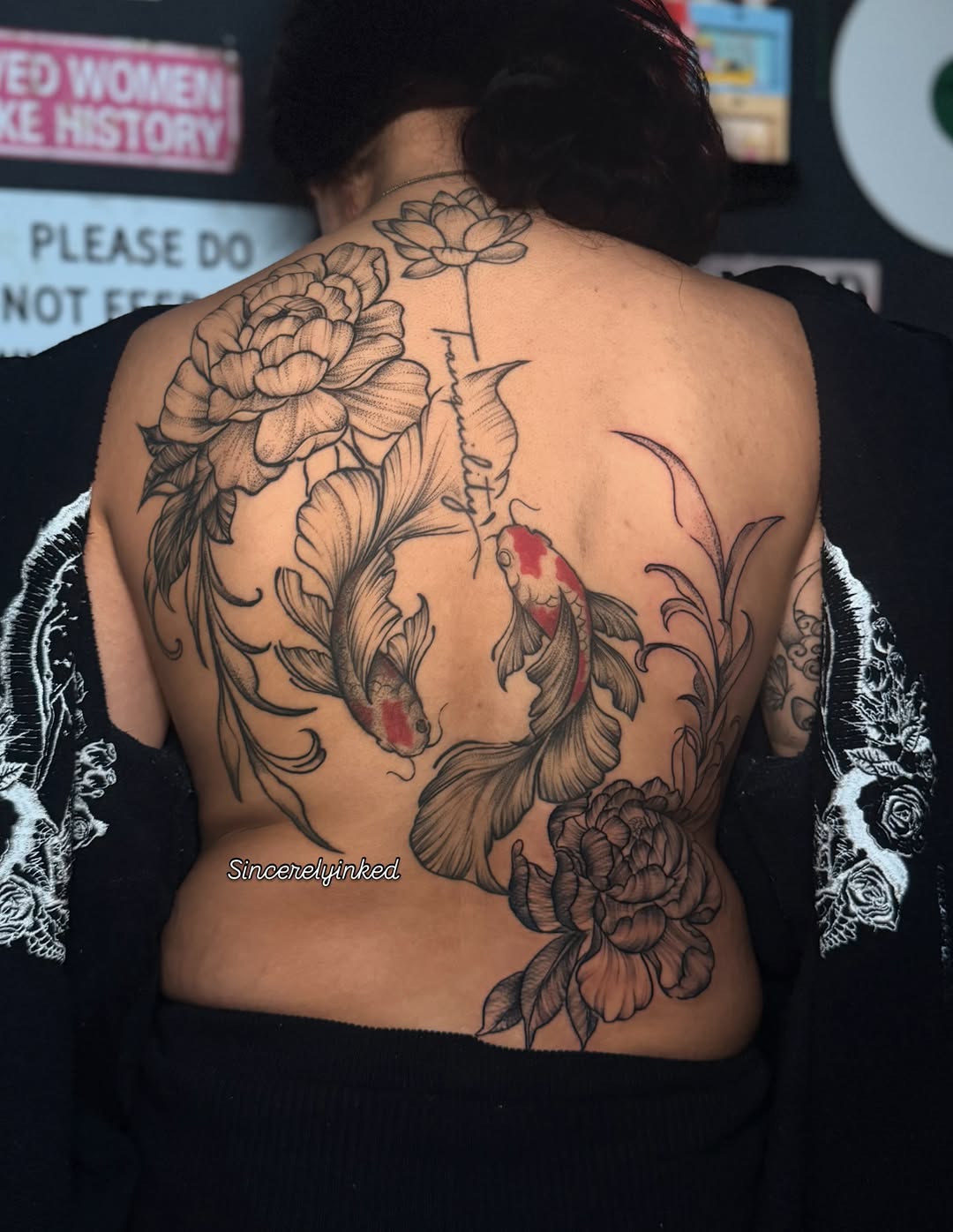 Tattoo by @sincerelyinked — japanese_irezumi, black_and_grey