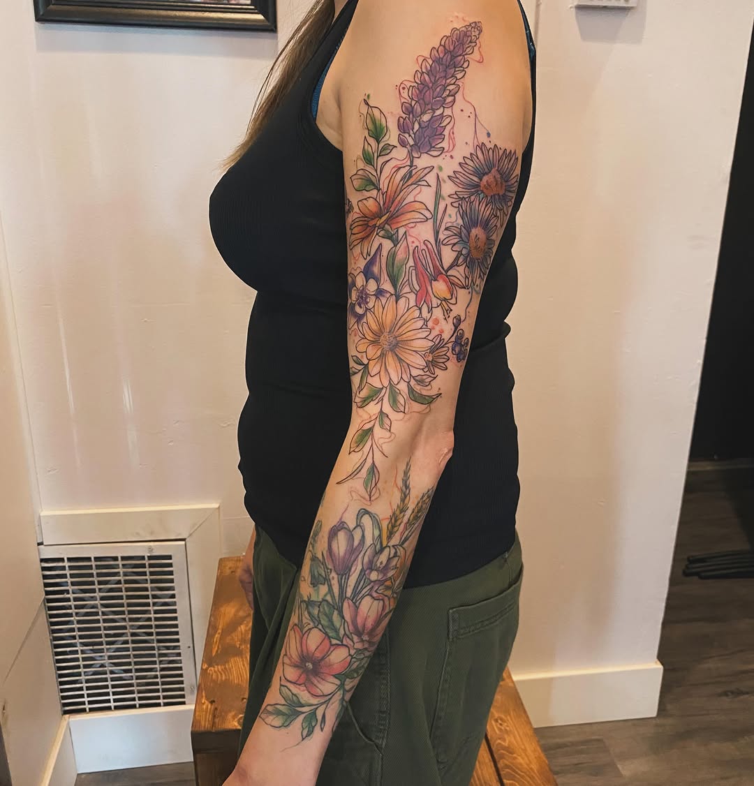 Tattoo by @wariospeedwagon — watercolor, fine_line