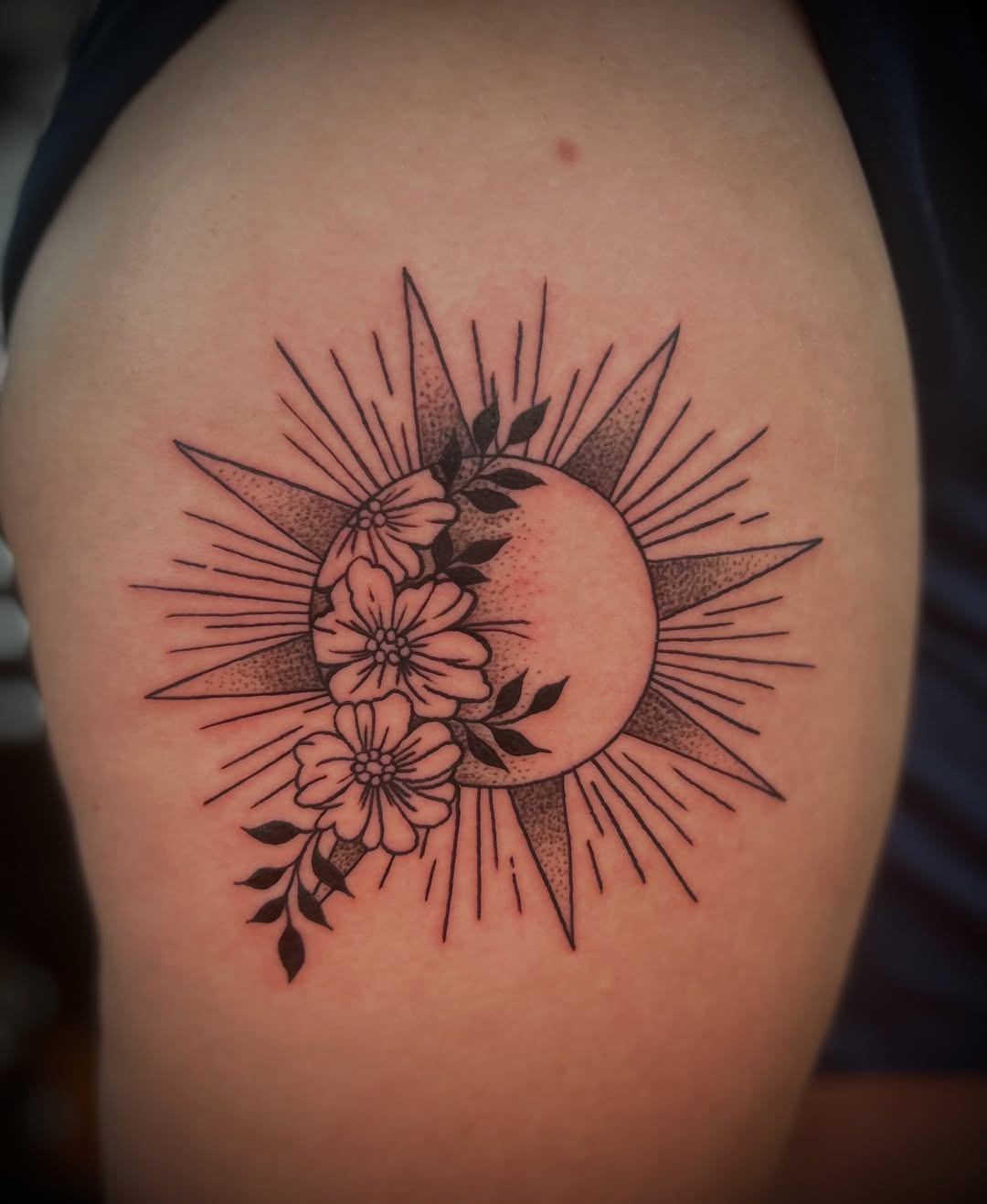 Tattoo by @elyse.ink — fine_line, dotwork