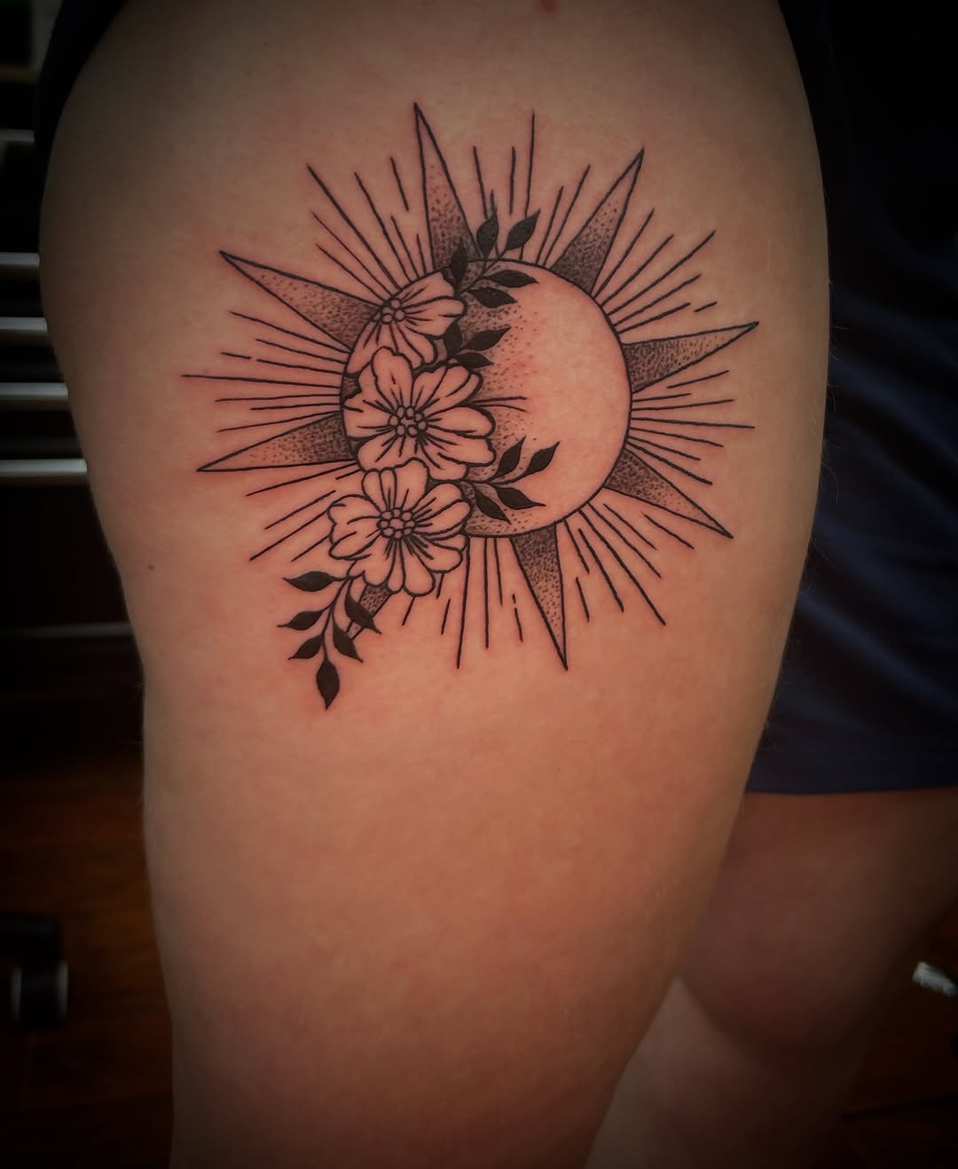 Tattoo by @elyse.ink — fine_line, dotwork