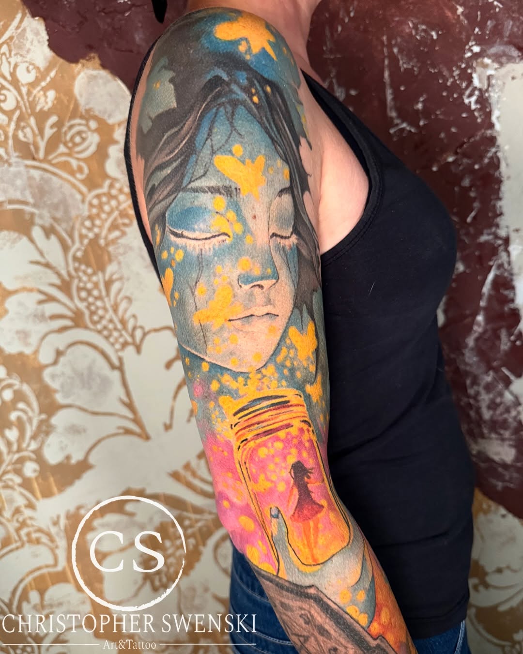 Tattoo by @chris_swenski_tattoo β illustrative, trash_polka