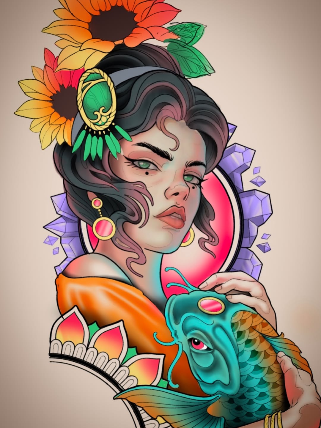 Tattoo by @elliechaseart — neo_traditional, japanese_irezumi
