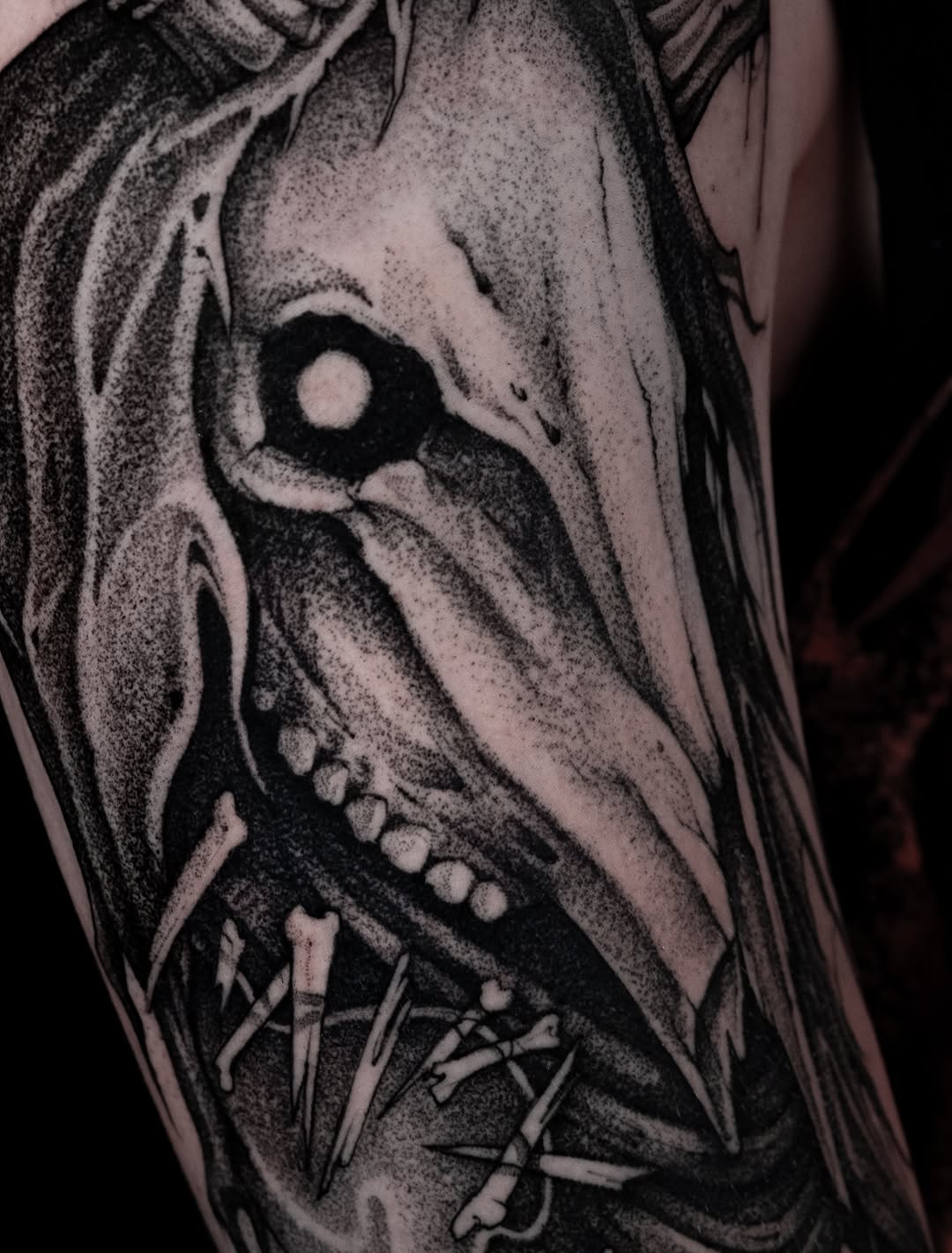 Tattoo by @da.gloom — dotwork, black_and_grey