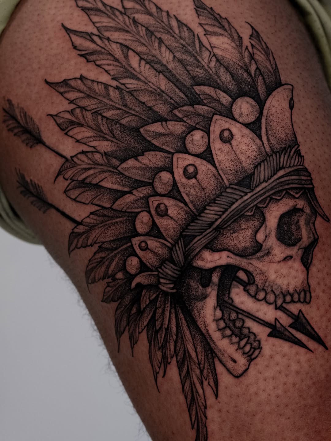 Tattoo by @da.gloom — black_and_grey, dotwork