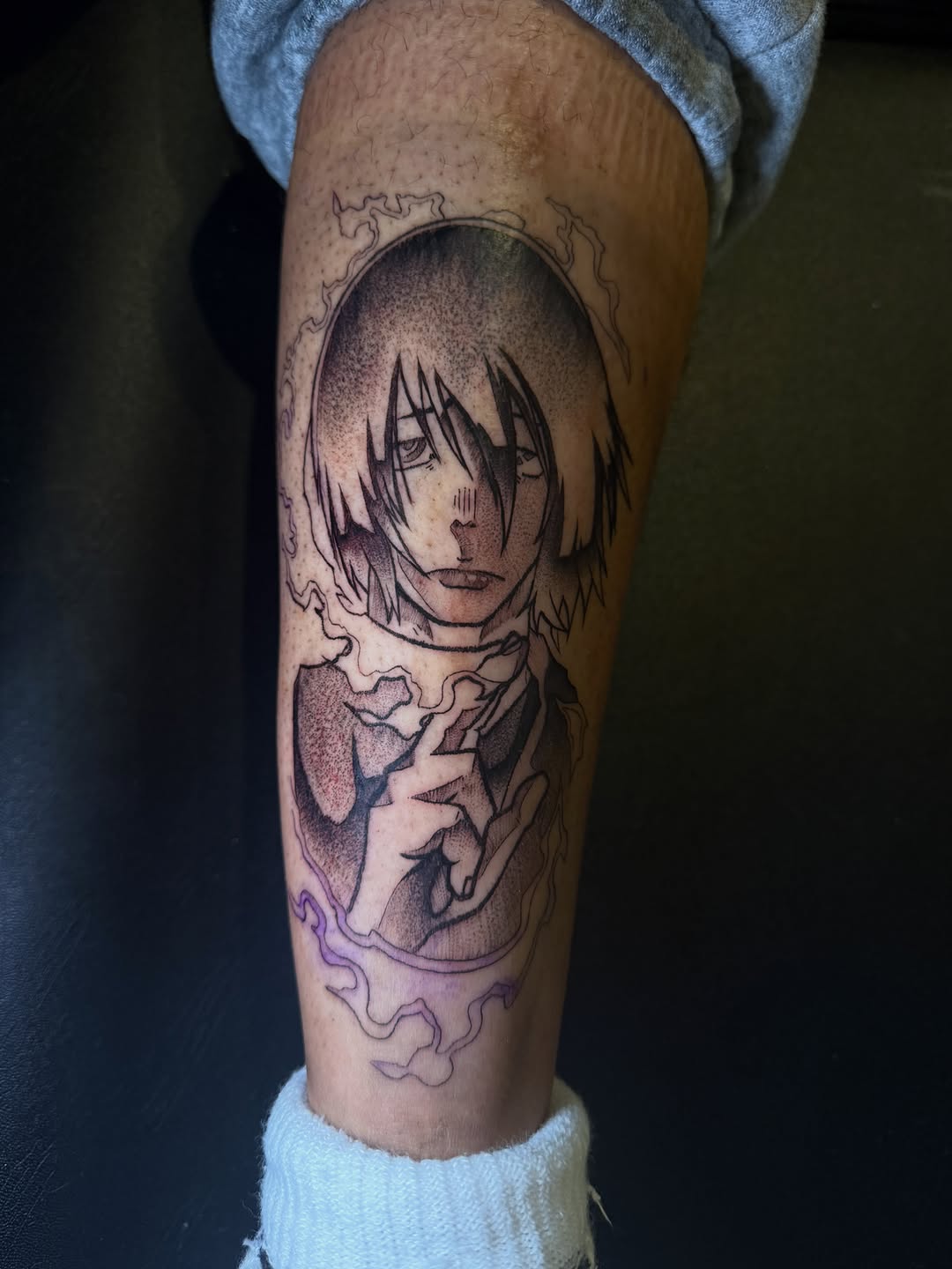 Tattoo by @ava_defalco — anime, dotwork