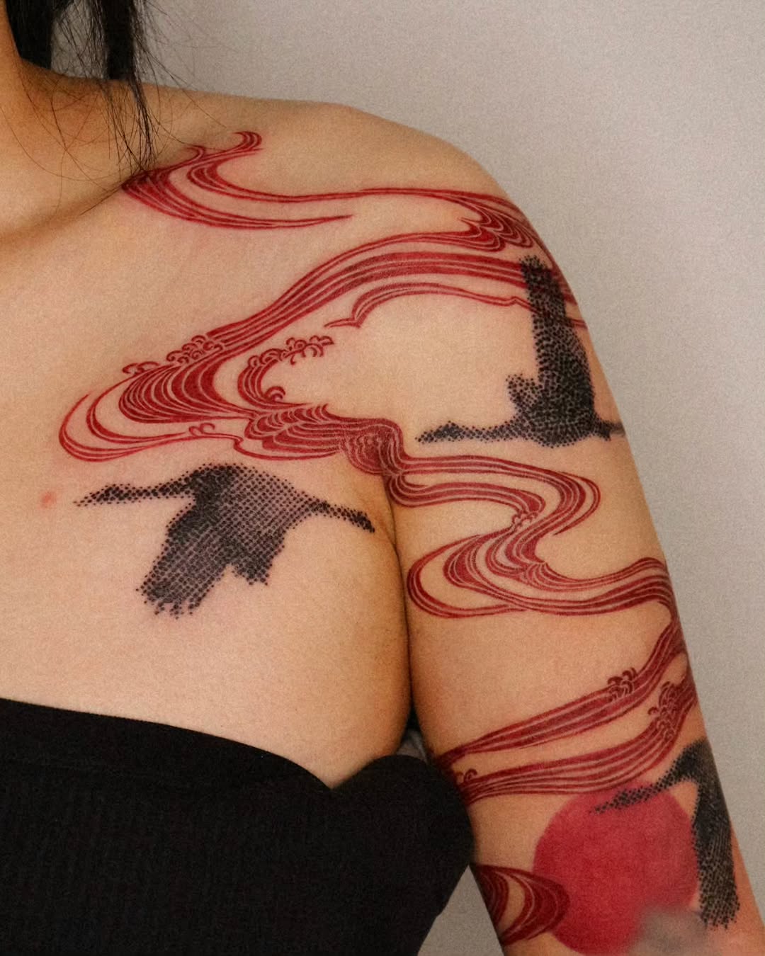 Tattoo by @redvillain.ttt — japanese_irezumi, dotwork