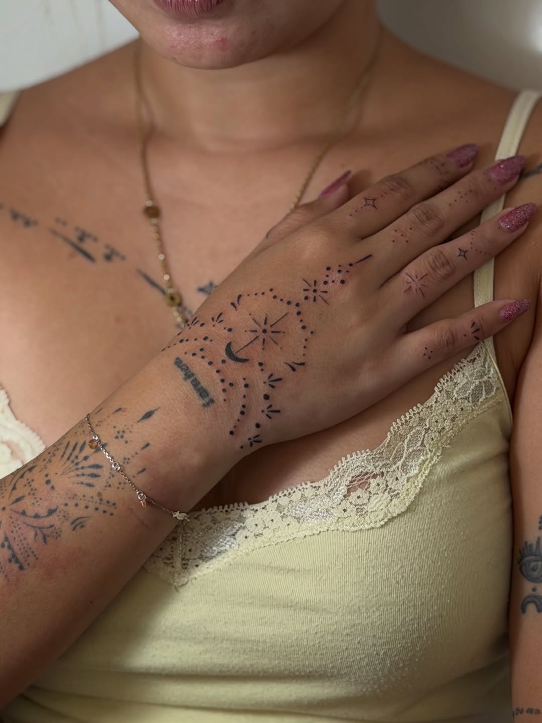 Tattoo by @tattedbymae — fine_line, dotwork
