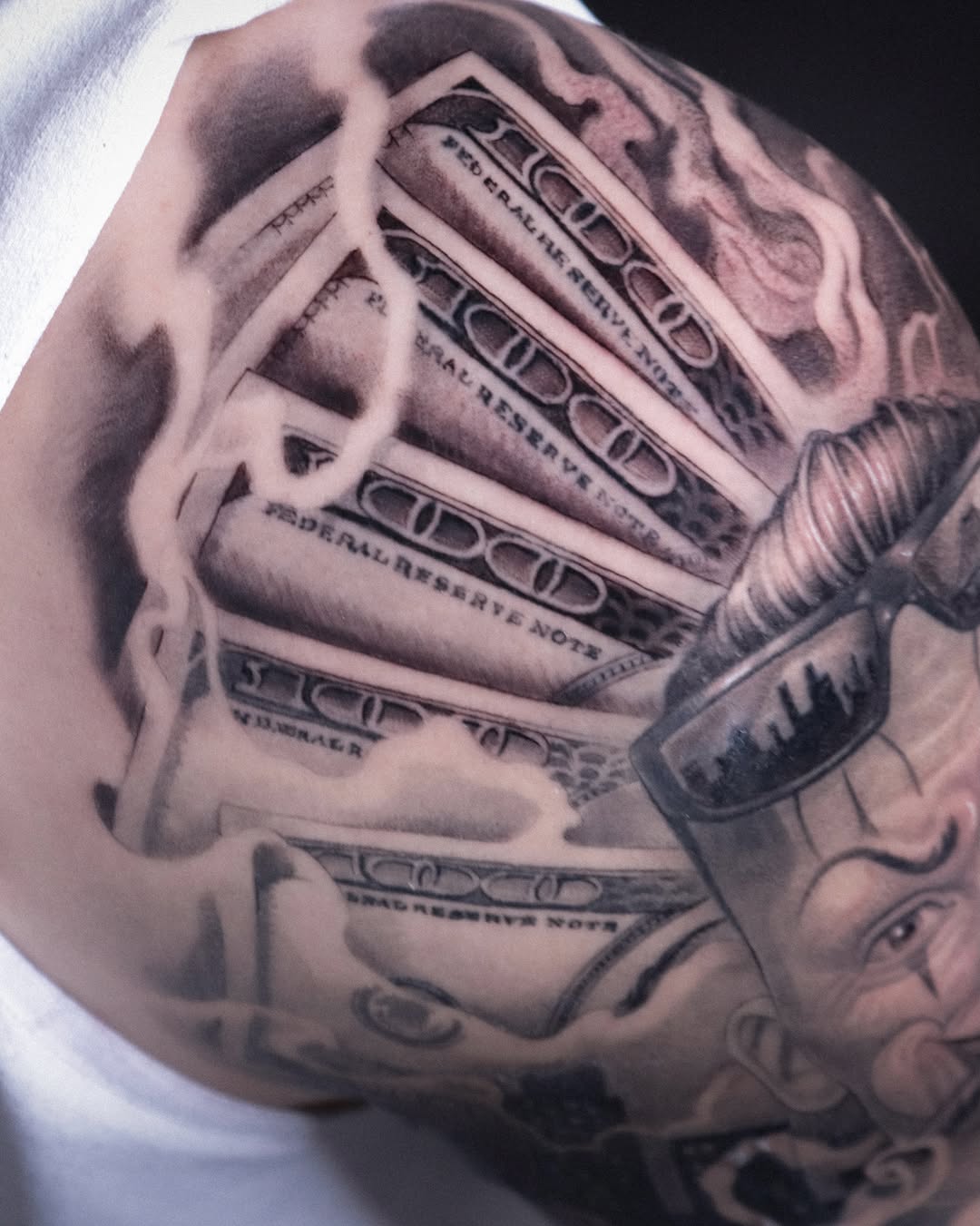 Tattoo by @hudiny_tattoo β realism, black_and_grey