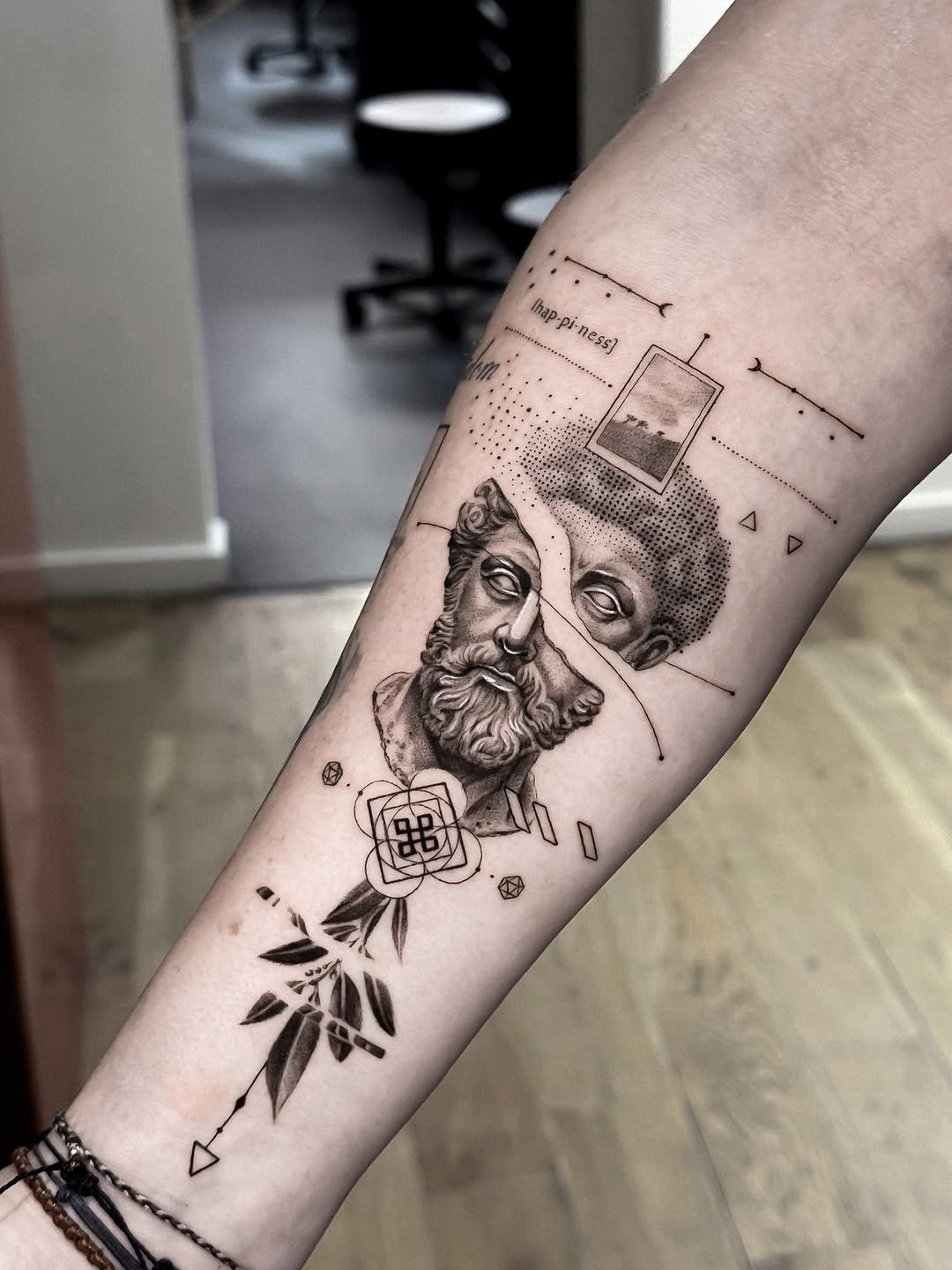 Tattoo by @dannyptattoos โ black_and_grey, geometric
