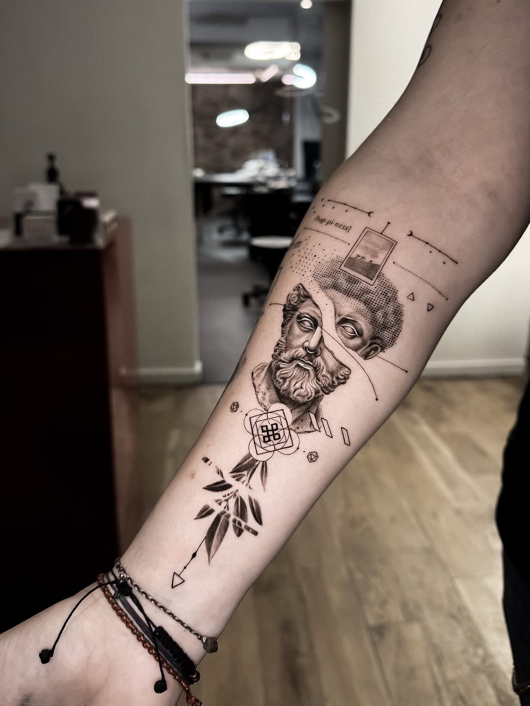 Tattoo by @dannyptattoos โ black_and_grey, geometric