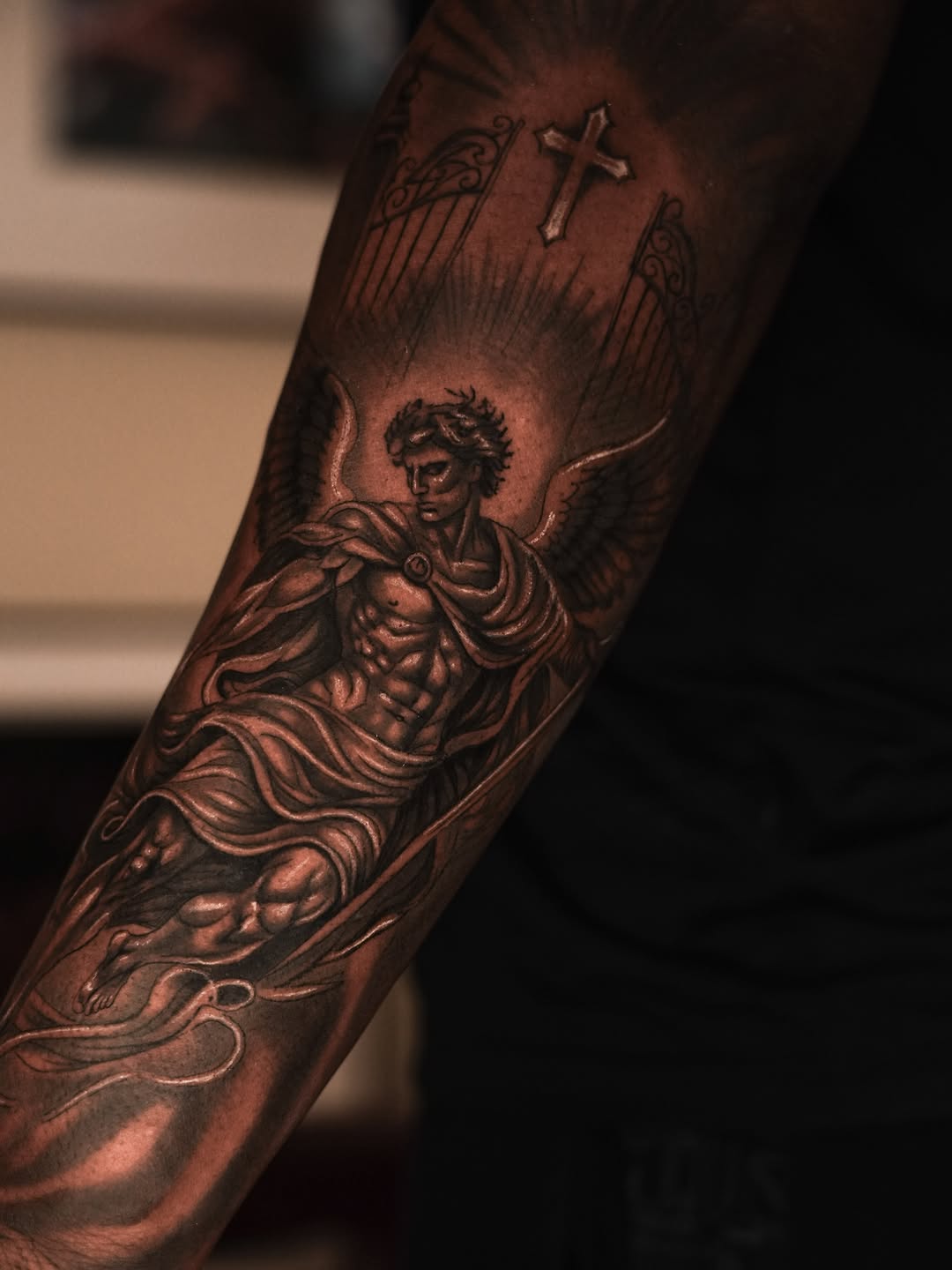 Tattoo by @aistetattoo โ realism, black_and_grey