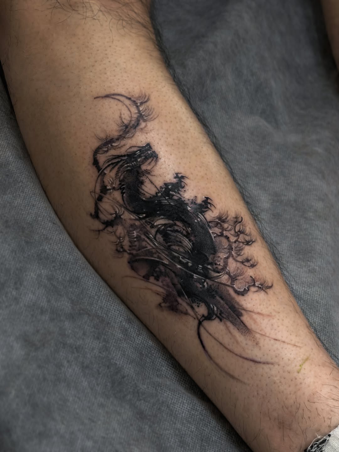 Tattoo by @ati.ful — black_and_grey, illustrative