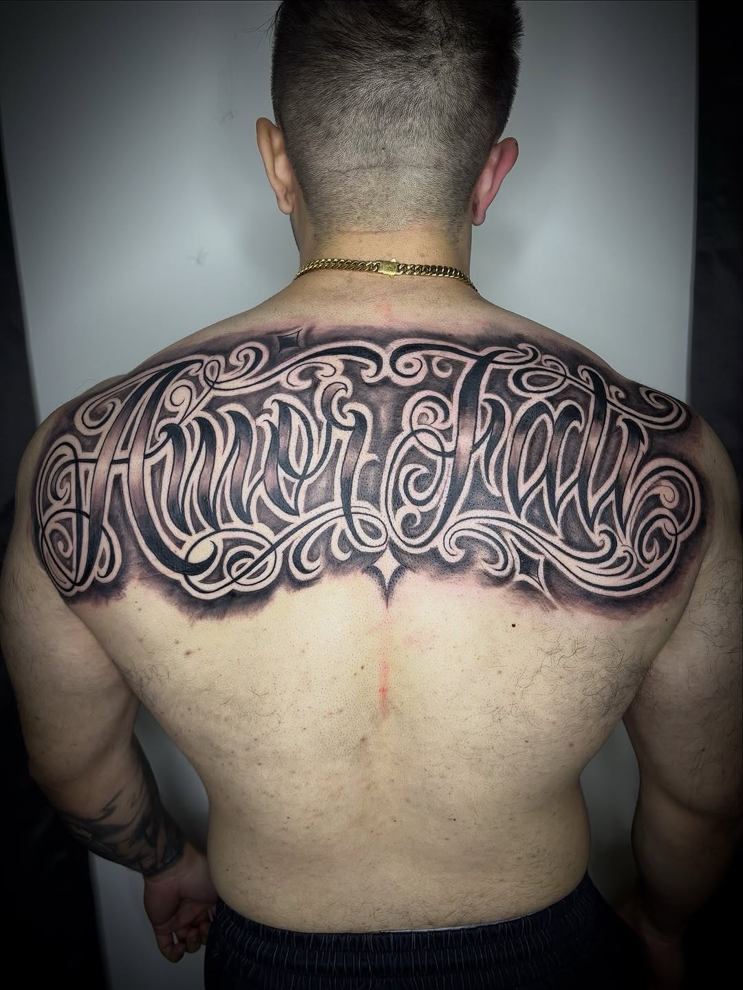 Tattoo by @zhentats2 — lettering_script, black_and_grey
