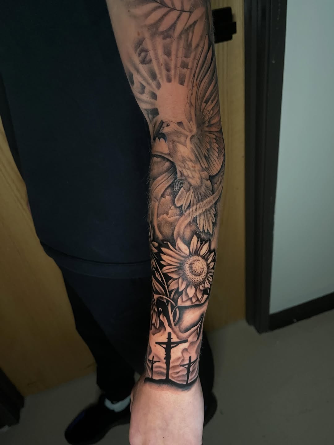 Tattoo by @therealdomgray — black_and_grey, realism