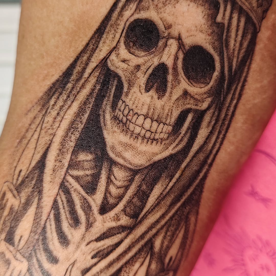 Tattoo by @tintafinart — realism, black_and_grey