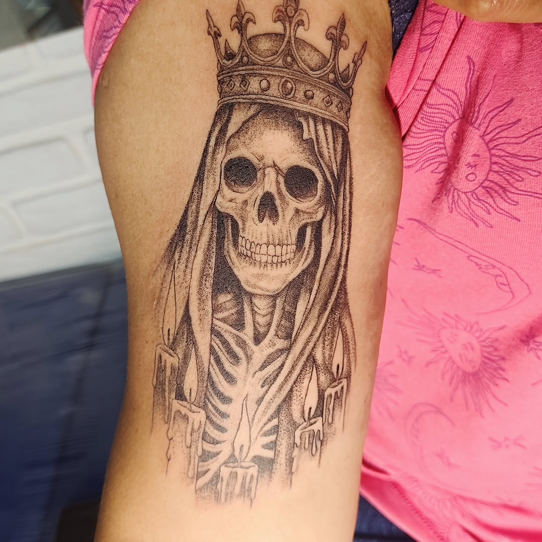 Tattoo by @tintafinart — dotwork, dark_realism