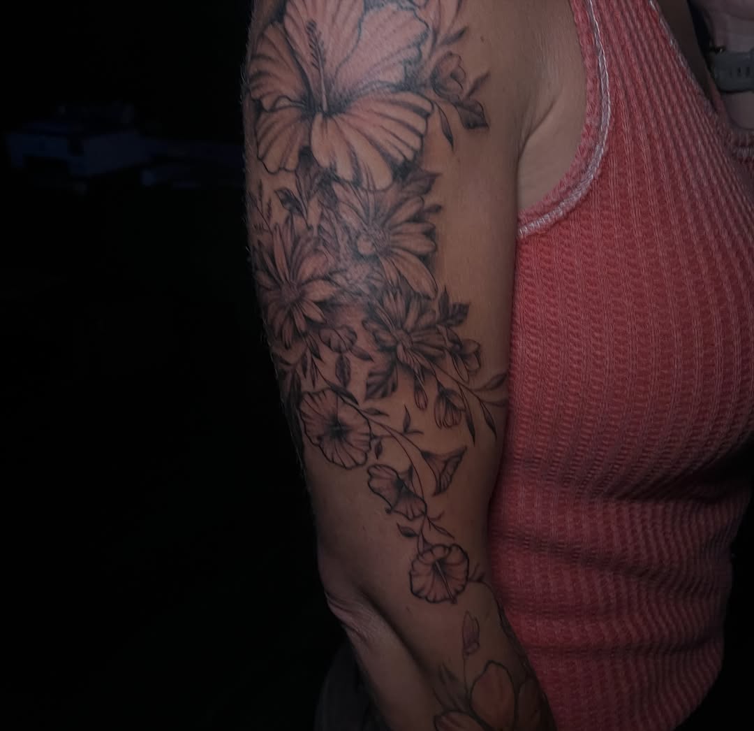 Tattoo by @mischiefinkparlor18 — black_and_grey, fine_line
