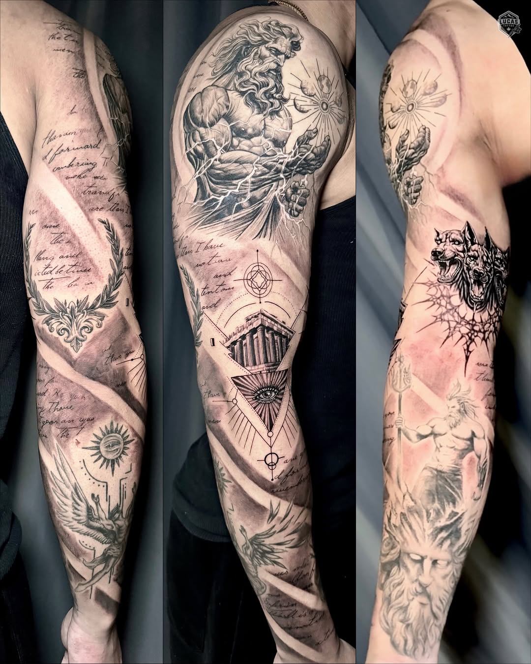 Tattoo by @lucastattoo.ca โ realism, black_and_grey