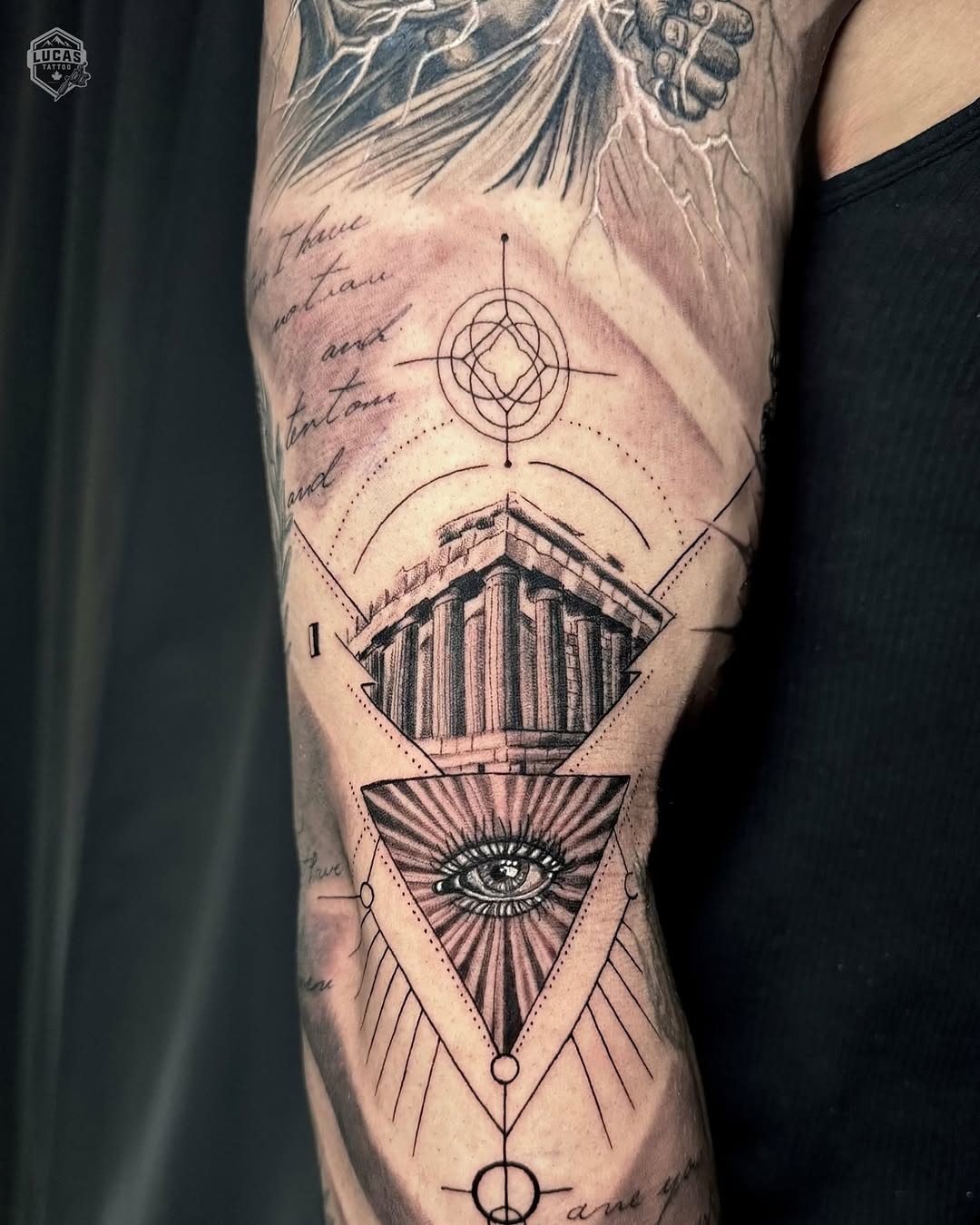 Tattoo by @lucastattoo.ca โ black_and_grey, geometric