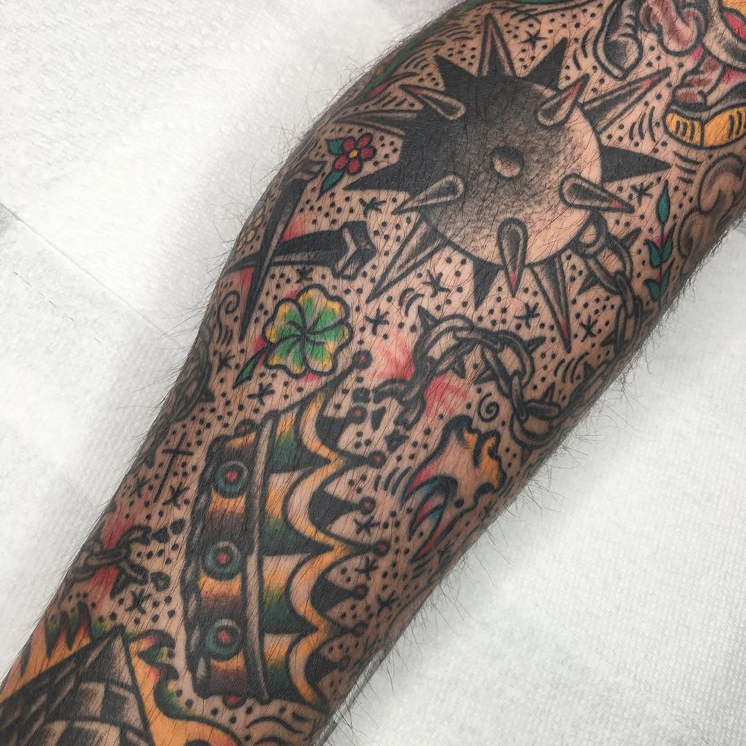 Tattoo by @marcpellantattoo — american_traditional, black_and_grey
