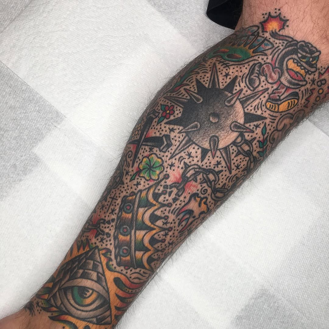 Tattoo by @marcpellantattoo — american_traditional, new_school