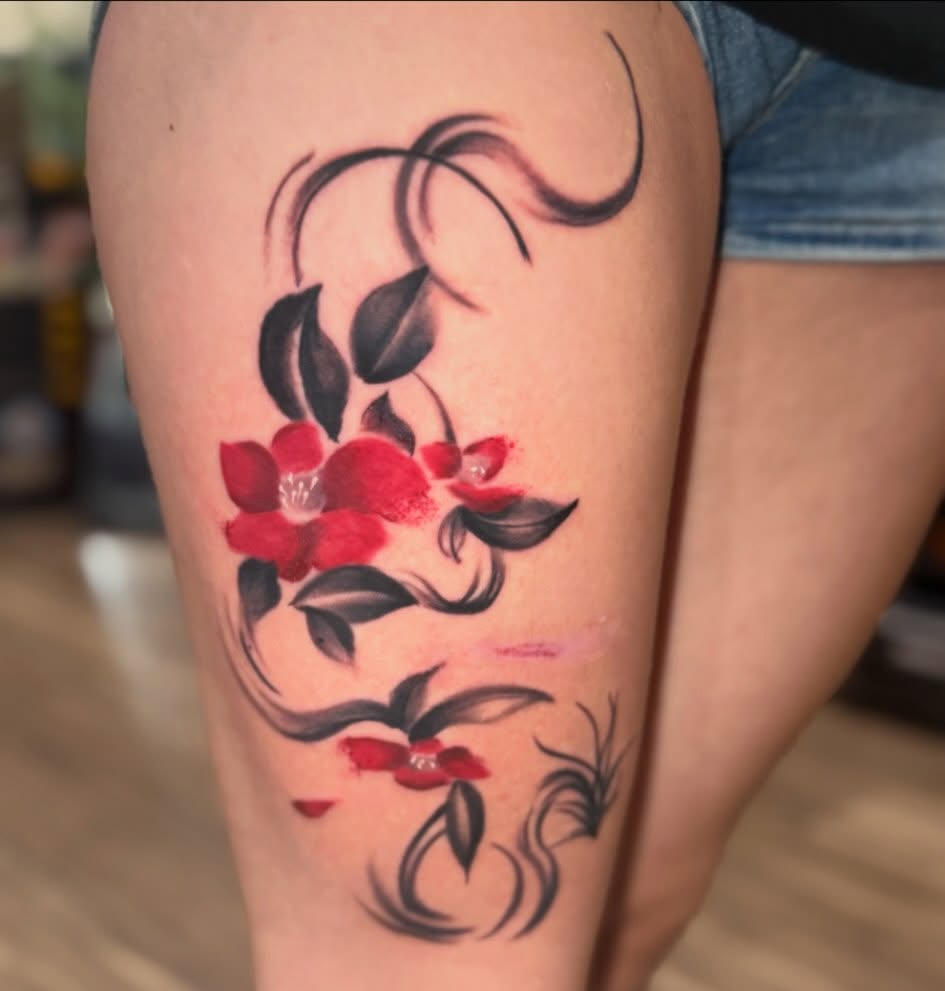 Tattoo by @c_lupori — watercolor, black_and_grey
