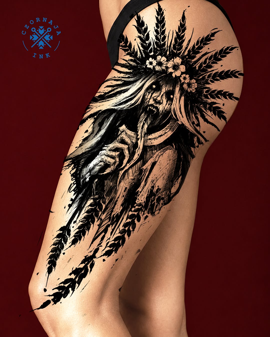 Tattoo by @czornaja_ink — dark_realism, blackwork