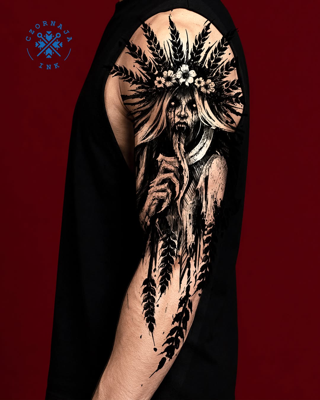Tattoo by @czornaja_ink — dark_realism, blackwork