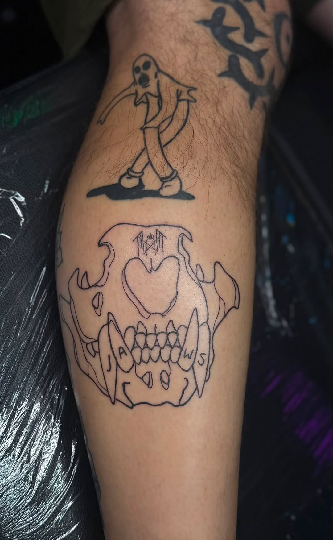 Tattoo by @megan_garvison — blackwork, lettering_script
