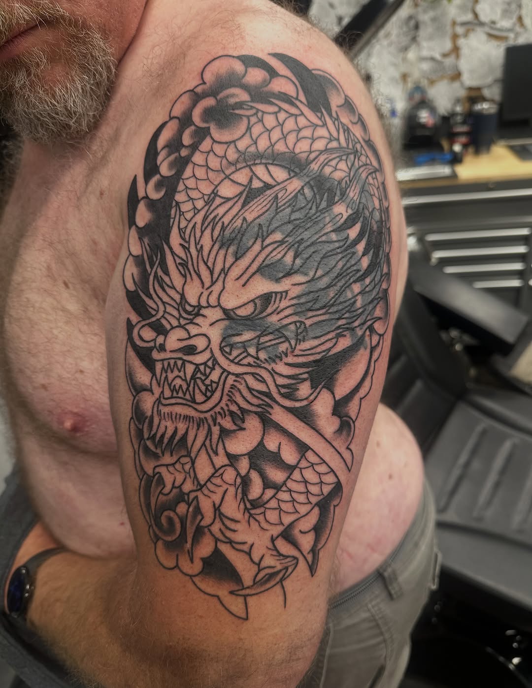 Tattoo by @shady_smith β japanese_irezumi, black_and_grey