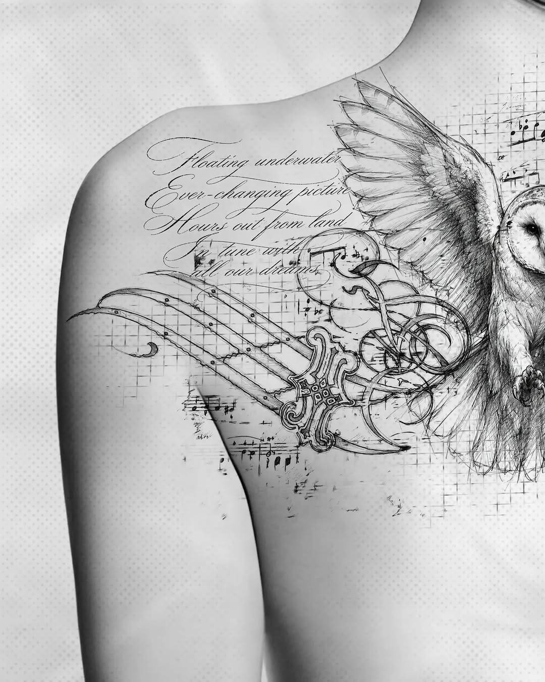 Tattoo by @occisoo.art โ lettering_script, realism