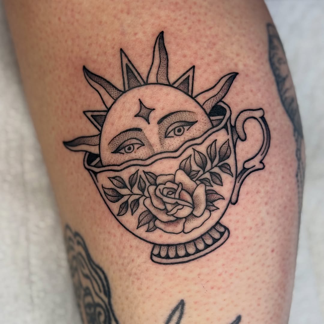 Tattoo by @clem.needlemark — black_and_grey, illustrative
