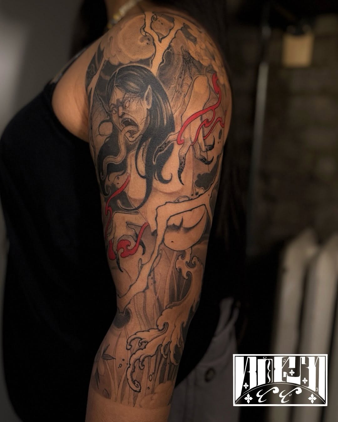 Tattoo by @vince.tattoos — japanese_irezumi, black_and_grey